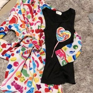 Kids Dylan’s Candy Store & Tank Set Robe Size Large & Blank Tank Size Xsmall